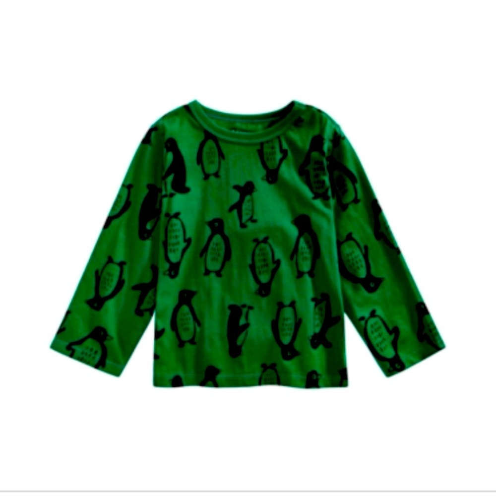 First Impressions 4T long sleeve green penguin shirt